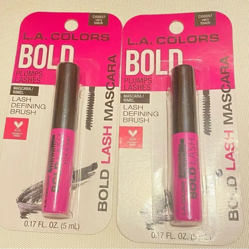 🛍️Set of 2 L.A. Colors Bold  very black lash Defining Brush 0.17FL.OZ.(5mL) 💥